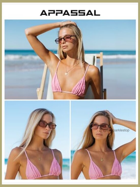 Retro Skinny Rectangle Sunglasses 90s Narrow Thin Frame UV400